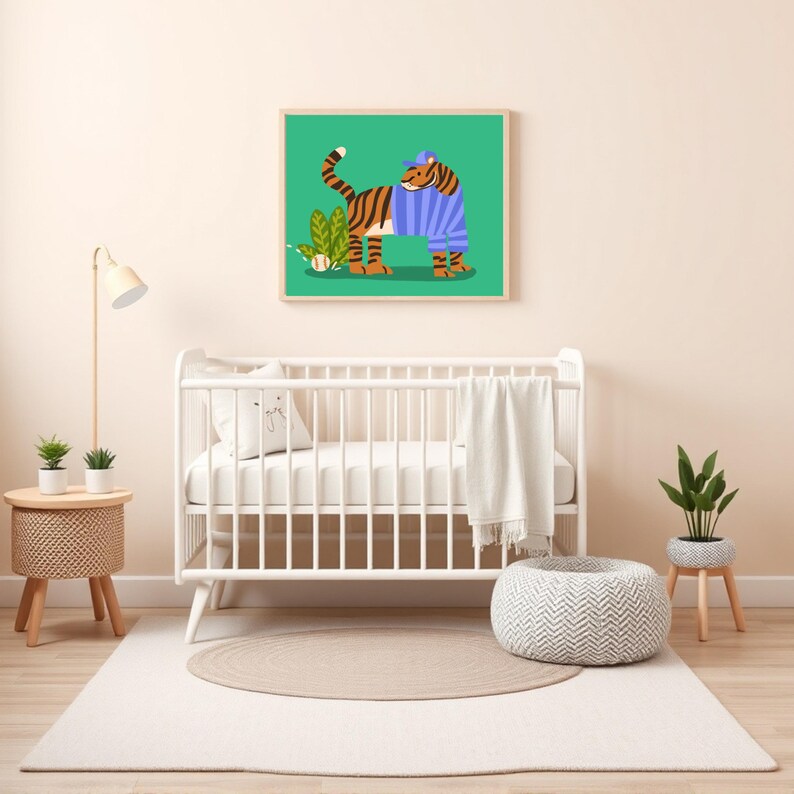Safari Nursery Wall Art Tiger Print Boho Jungle Animal Prints Kids Room