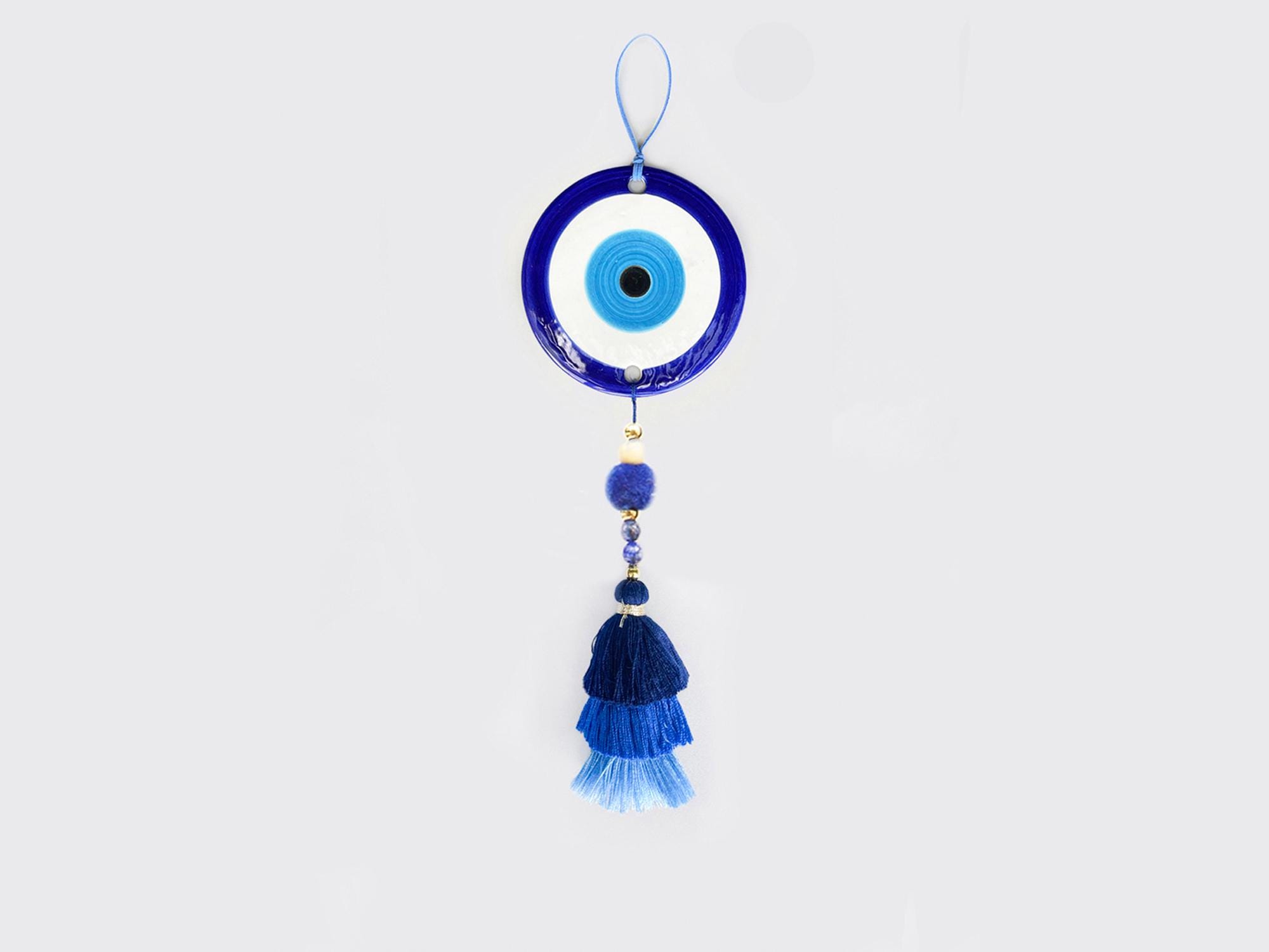 Ceramic Evil Eye Wall Hanging Boho Home Decor Spiritual Protection