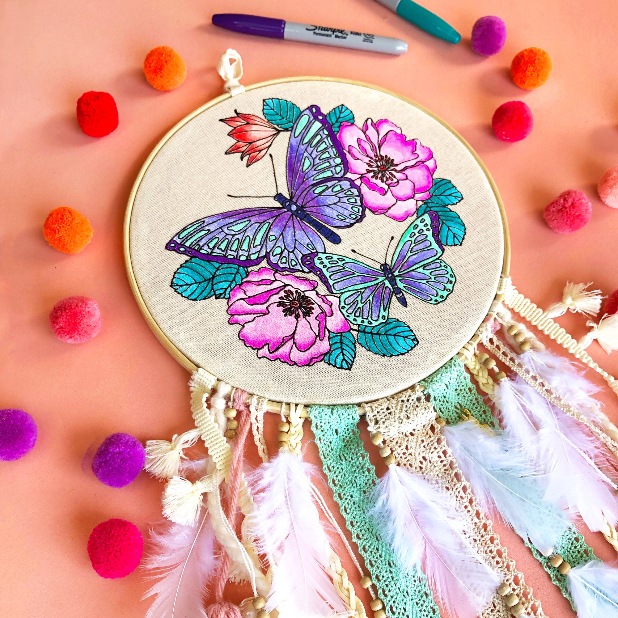 33 Flutter into Fun: Best Butterfly Craft Kits for Kids 15 DIY Dreamcatcher Craft Kit for Kids Butterfly Painting Girls Art…