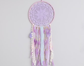 Purple Dreamcatcher Wall Hanging Nursery Wall Decor Handmade Baby Room Decor Kids Room Wall Art New Baby Gift Housewarming Gift Boho Home