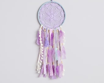 Lavender Dreamcatcher Wall Hanging Handmade Boho Girls Room Decor Nursery Wall Art Baby Shower Gift Teen Girl Room Girly Aesthetic Decor