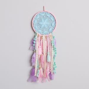 Rainbow Dreamcatcher Handmade Pastel Nursery Wall Hanging Baby Shower Gift Sun Catcher Kids Room Colorful Wall Art Girl Room Birthday Gift