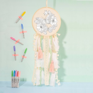 DIY Kit for Adults and Kids Paint Butterfly Dreamcatcher Christmas Gift Healing Art Kit Toddler Craft Birthday Gift Painting Markers Kit