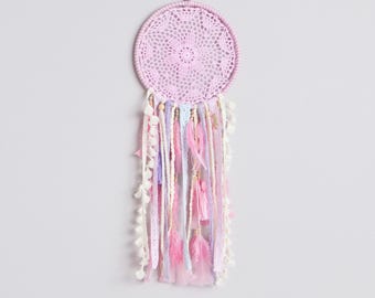 Pink Dreamcatcher Wall Hanging Girls Room Decor Boho Nursery Decor Baby Room Wall Art Kids Room Aesthetic Baby Shower Gift Birthday Gift