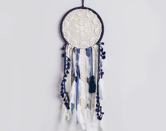 Blue Dreamcatcher Wall Hanging Handmade Boho Baby Boy Nursery Decor Kids Room Wall Art Newborn Gift Baby Shower Gift Housewarming Gift