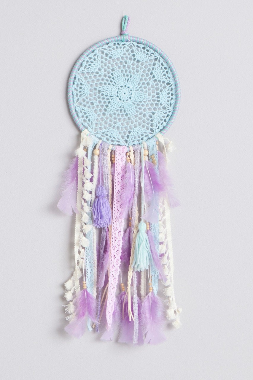 9.44in 24cm Medium Blue Purple Dream Catcher Handmade Dream Etsy UK