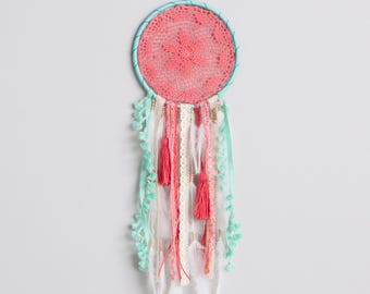 Boho Nursery Dreamcatcher Pink Baby Girl Room Decor Nursery Wall Decor Baby Shower Gift First Birthday Gift Kids Room Decoration Newborn