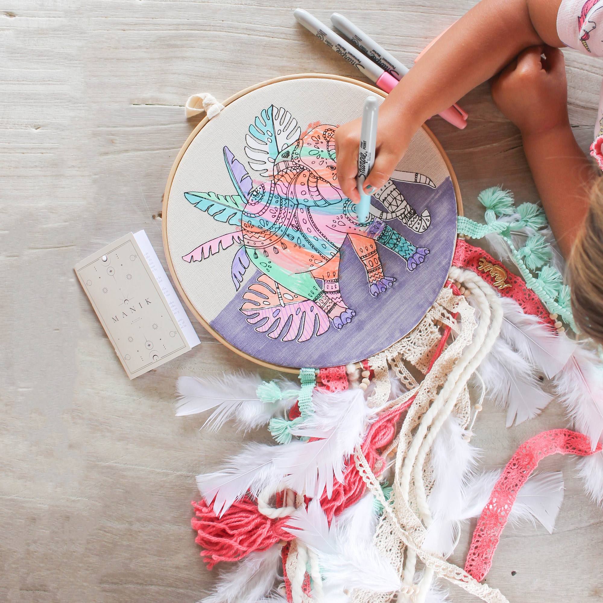 Pink DIY Dreamcatcher Painting Kit for Kids Elephant Design Craft…