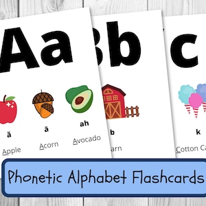 Tarjetas didácticas del alfabeto fonético / Actividades fonéticas / Tarjetas didácticas del alfabeto / Tarjetas didácticas ABC / Actividad Montessori / Sonidos de letras / Tarjetas ABC