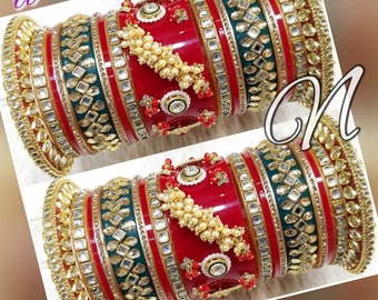 Red color bangles set sale