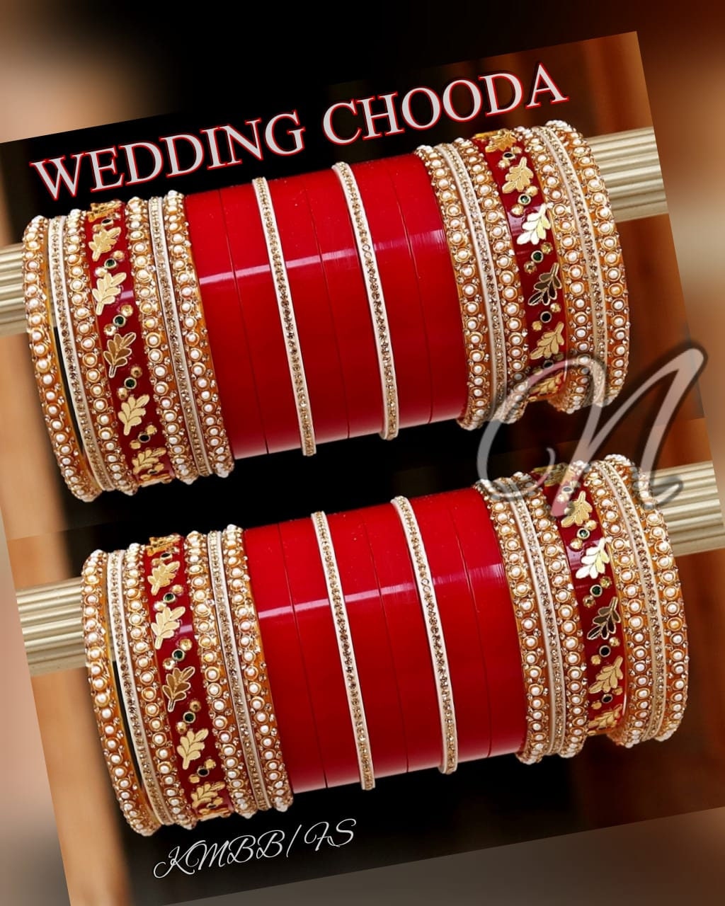Traditional Punjabi Style Red Bridal Chuda Set Pearls & Stone - Etsy