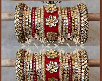 Designer Indian Heavy Kundan Stone Work Bridal Chura Set Pakistani Acrylic Plastic Base Wedding Bangles