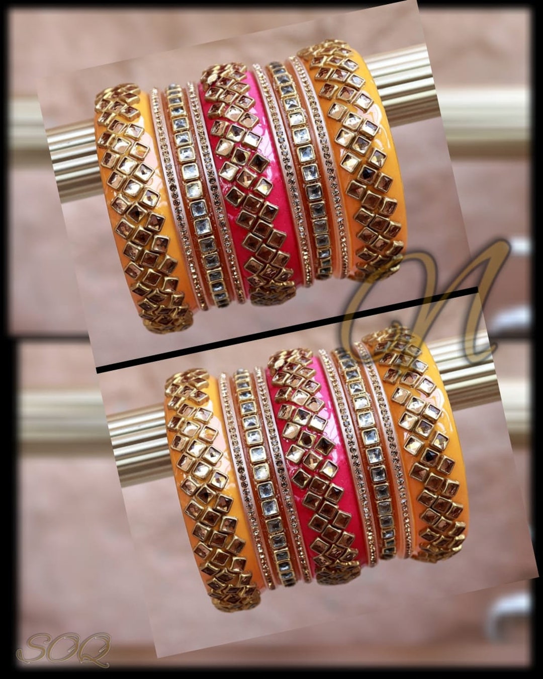 Kundan glass bangles Clearance