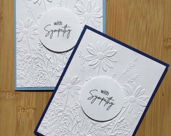 With Sympathy Handmade Notecard Set With Daisy Garden Embossing - Set of 2