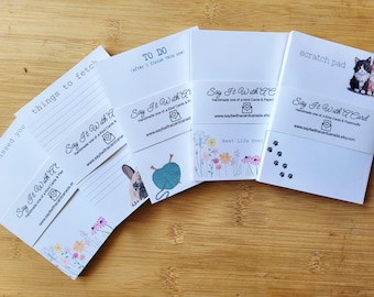 Notepads Handmade Various Sizes Various Themes/Styles - 50 Pages