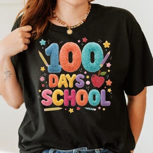Happy 100 Days Of School Png, Faux Yarn Png, Latch Hook Yarn Png, Checkered Yarn Pencil Png, Crochet School Png, Faux Embroidery Design