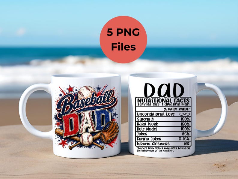 Baseball Dad Mug Wrap PNG Bundle - Father's Day Gift (digital Download ...