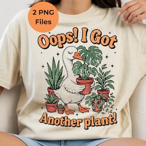 Gåsväxtälskare PNG, rolig trädgårdshumor, vintage meme-design (digital nedladdning)