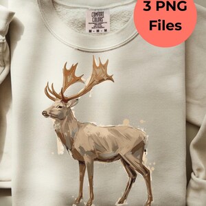 Brushstroke Deer PNG Bundle| Winter Hunting Season PNG, 90s Graphic Design Wildlife, Oil Painting Deer Png, Forest Animal (Digital Download)