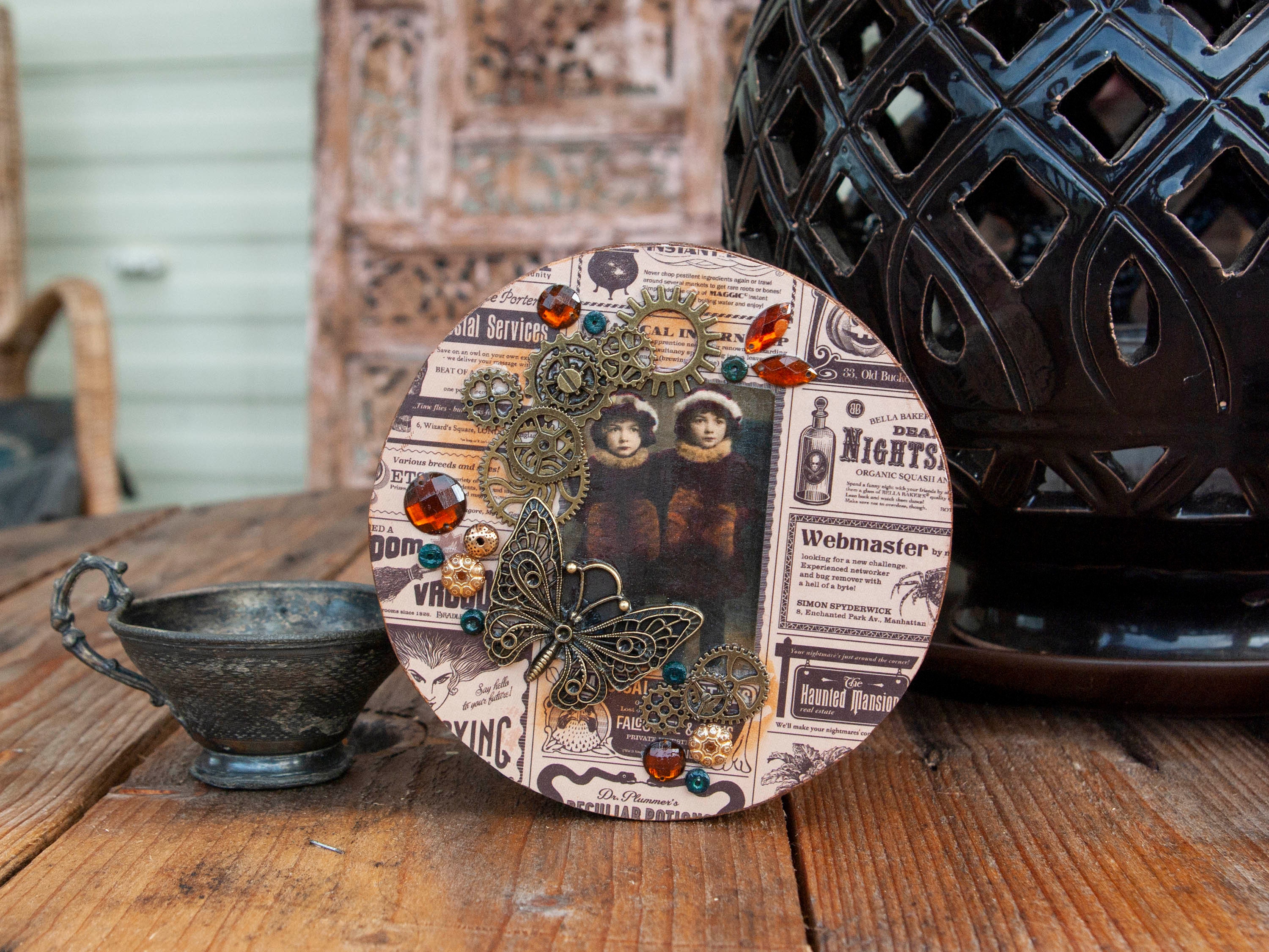 Boite Ronde Steampunk Vintage