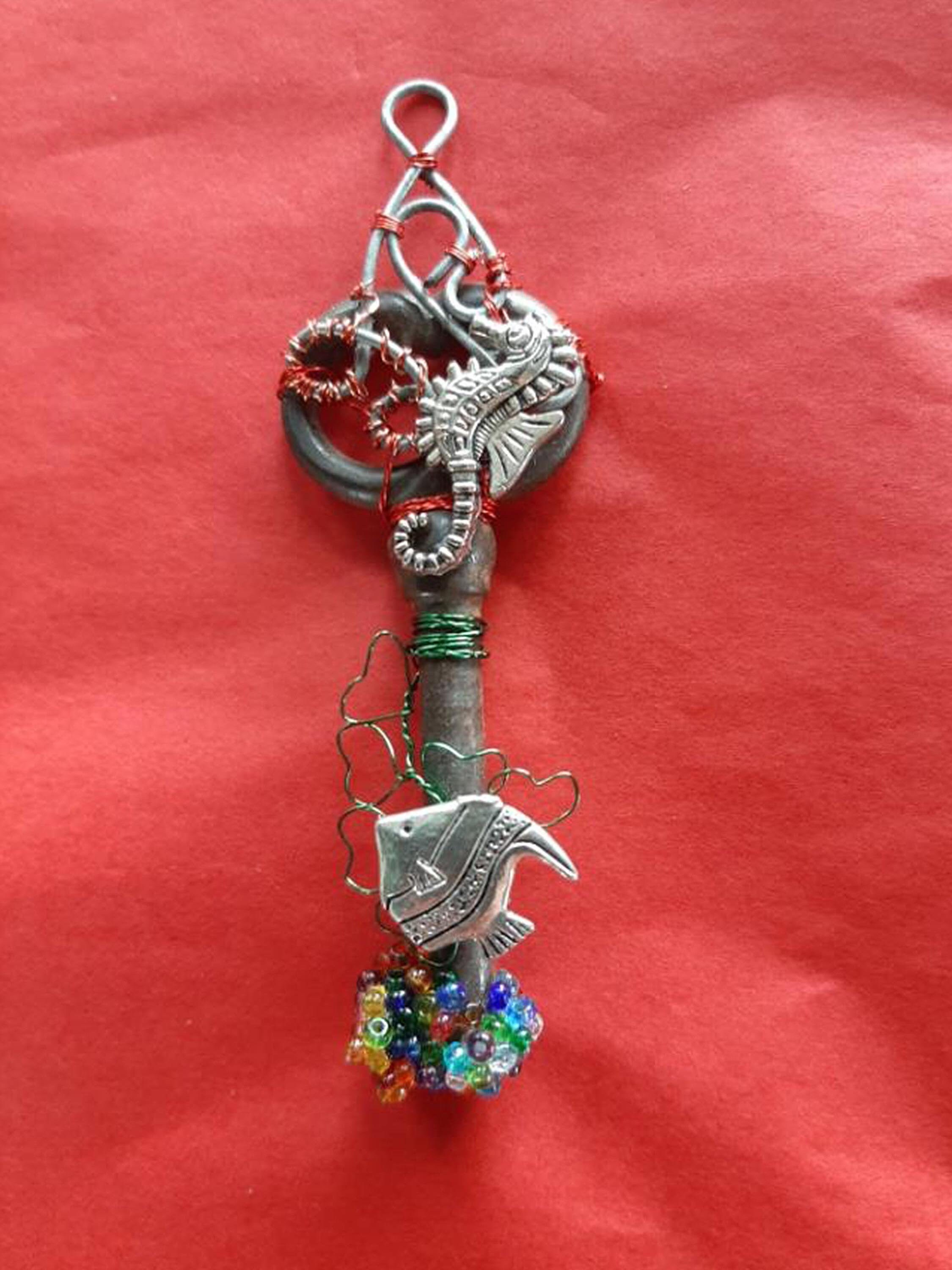 Clé Décorée Ancienne Poissons