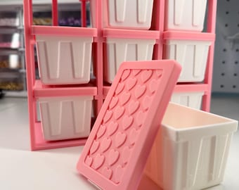 Mini Tote Storage, Desktop Storage Totes, Bead Organization, Gift Ideas, 9-pc Mini Tote Rack