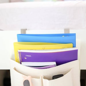 Stylish Caddy Organizer, Multifunctional Home Storage for Closet Bed Couch Kitchen Closets Car White, Bed Organizer, Phone, Books, Gift