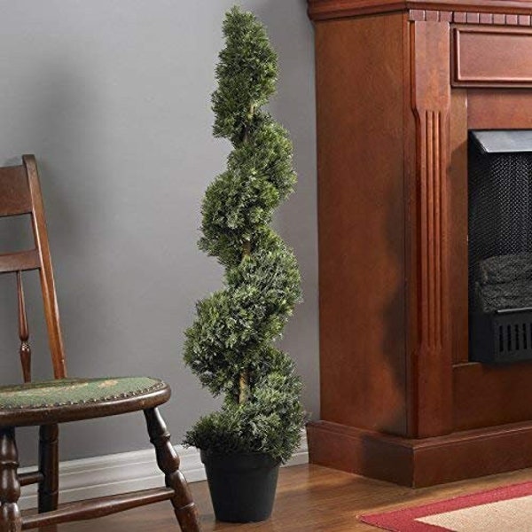 Realistic 2ft Cedar Spiral Tree - Year-Round Colonial Charm - Faux Greenery for Indoor or Outdoor - Authentic Texture, Effortless Decor