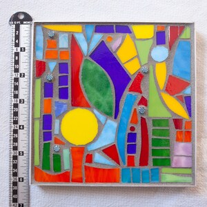 Abstract Mosaic, Small Abstract Art, Mosaic Wall Art, Small Mosaic, Luxury Decor, Mid Century Modern Wall Art, Framed Mosaic, Boho Vibe image 5