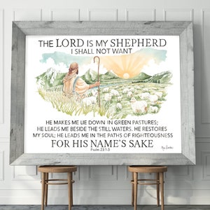 The Lord is my Shepherd, Art Work, Pslam 23, Watercolor