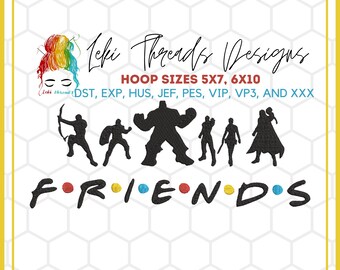 Superhero Friends Machine Embroidery Design File, Machine Embroidery file, Hero Machine embroidery design