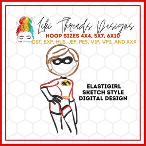 Otrolig mamma broderidesign, maskinbroderifil, Elast1g1rl-inspirerad broderidesign