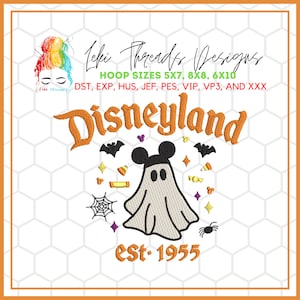 Ghost Mouse Candy Embroidery Design: Halloween Machine Embroidery File (Digital Download)