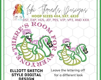 Green Dragon Machine Embroidery Design (Digital File)