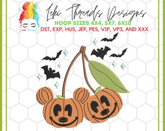 Mouse Pumpkin Embroidery Design: Fall Halloween File (Digital Download)