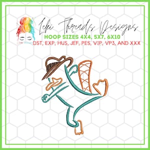 Agent P Inspired Embroidery Design,  Machine Embroidery file,  Disney Channel Inspired Embroidery Design, Phineas&Ferb Machine Embroidery