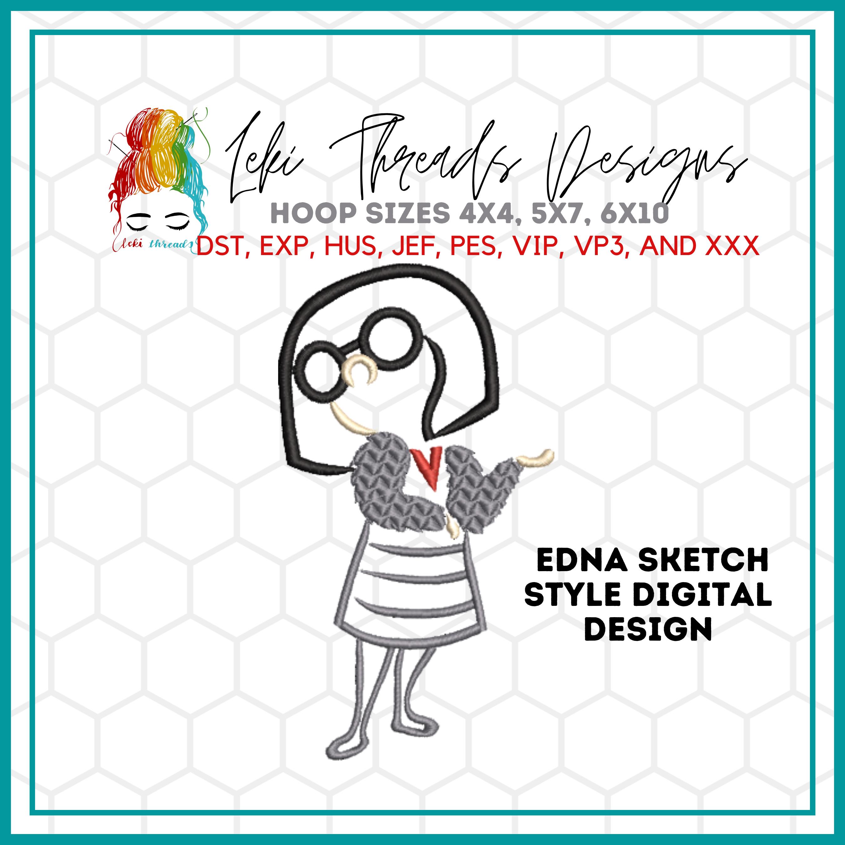 Edna Mode Embroidery Design: Fashion Designer Machine File (digital ...