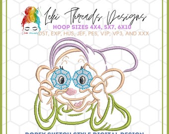 Dopey Dwarf Embroidery Design: Snow White Inspired (Digital Download)
