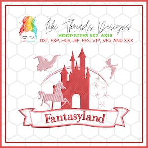 Fantasy Embroidery Design,  Machine Embroidery file, Castle Embroidery Design, Magic Fairy Design