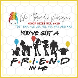 Friend in Me Embroidery Design, Toy Story Inspired Embroidery Design, Machine Embroidery Digital File, Cartoon Toy Embroidery File