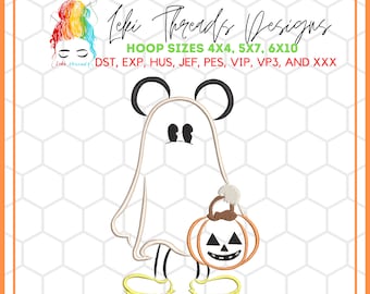 Halloween Mouse Ghost Embroidery Design (Digital Download)