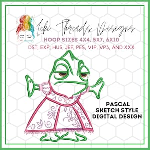 Rapunzel Inspired Machine Embroidery File, Machine Embroidery Digital File, Pascal Embroidery File