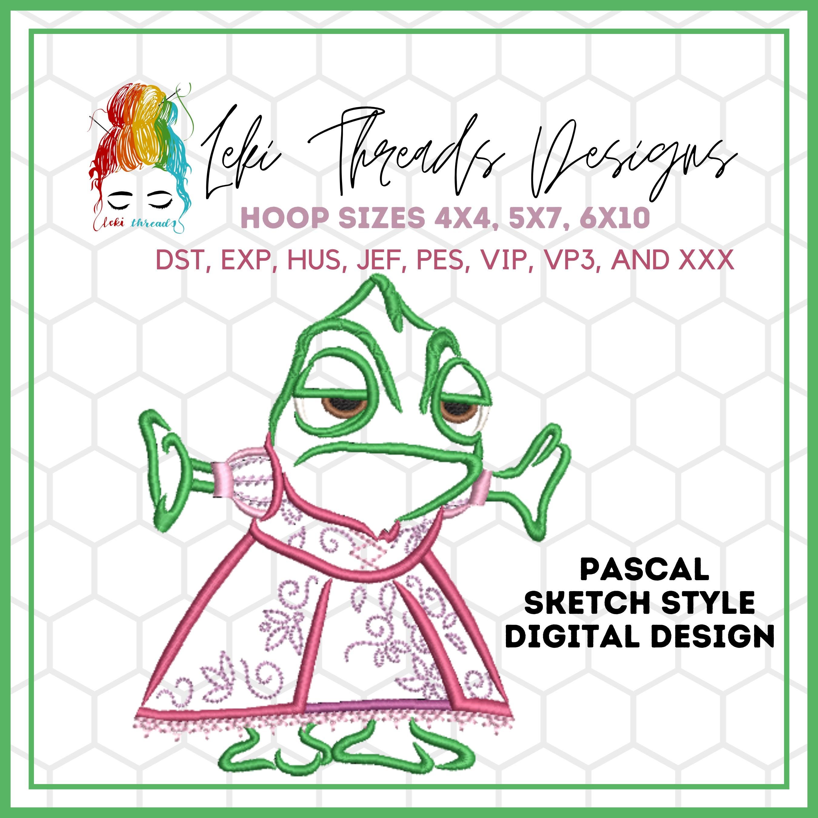 Rapunzel Inspired Machine Embroidery File, Machine Embroidery Digital File, Pascal Embroidery File