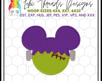 Frankenstein Mouse Embroidery Design: Halloween Ghost (Digital Design File)