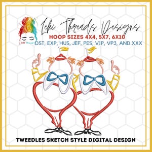 Tweedles Embroidery Design: Alice in Wonderland Inspired (Digital design)