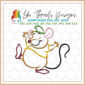 Cartoon Mouse Embroidery Design,  Machine Embroidery file, Princess Mouse Machine Embroidery Design