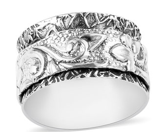 D/'Joy Artisan Handmade 925 Sterling Silver Love Band Ring for Her