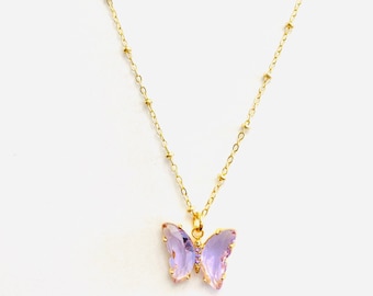 Gold Butterfly Necklace | Etsy