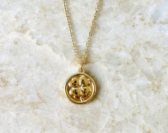 Four Leaf Clover Necklace/Good Luck Necklace/Stainless Chain and Gold Filled
