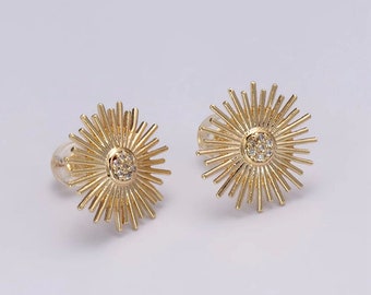 Dainty Sunburst Stud Earrings/Dainty Sun Earrings